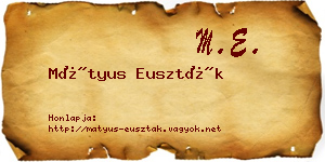 Mátyus Euszták névjegykártya